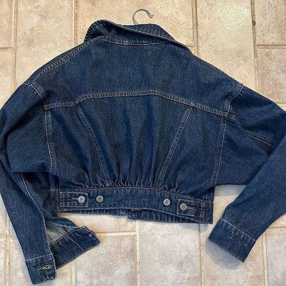 Like New Pilcrow and the letterpress extra small cropped jean jacket - Picture 4 of 8